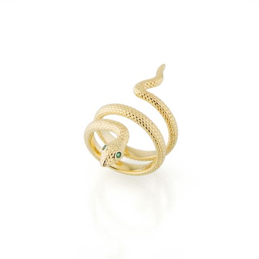 anello serpente oro placcato
